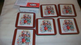 Set of Six Father Christmas Deluxe Drink Coasters from Pimpernel - $40.00