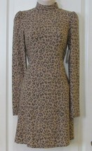 SO Puff-Sleeve Mockneck Fit &amp; Flare Dress   Chetah Women&#39;s Jr Sz XS NWT ... - $335.15 MXN