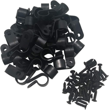 Cable Clamp R-Type Cable Clip Wire Clamp 1/2&quot; Nylon Screw Mounting Cord Fastener - $12.28