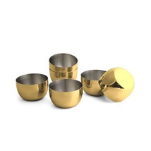 Stainless Steel Serving Bowl Gold Pvd Coating Katori Set of 6 Pcs - 225 ml - £45.65 GBP