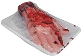 Creepy Bloody Life Size Severed Hand Meat Tray Body Part Horror Prop Decoration - £6.70 GBP