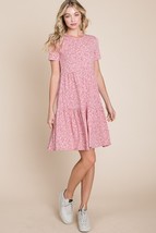 Bombom Printed Short Sleeve Mini Dress Women’s Casual Summer T-Shirt Dre... - $41.24