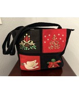 Kim Rogers Corduroy Tote Bag Purse Christmas Embroidered Shoulder Bag EUC - $20.40 CAD