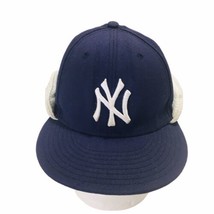 7 5/8: Fitted Hat New Era 59Fifty New York Yankees Logo Navy Wool Outer HeadBand - £68.34 GBP