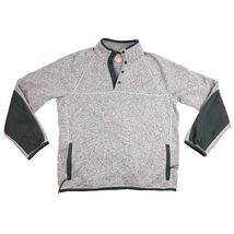 J. Crew Mens Mock Neck Sweater Grey 4-Button Pull Over Sportsmens Outfitter - $29.99