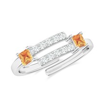 Kicky and Perky 925 Sterling Silver Citrine and Moissanite Open Ring Jew... - $1,233.55 MXN