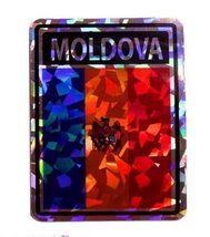 K&#39;s Novelties Moldova Country Flag Reflective Decal Bumper Sticker - £2.26 GBP