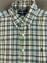 Ralph Lauren Shirt Mens Large Green Plaid Blake Button Down Long Sleeve - $19.68