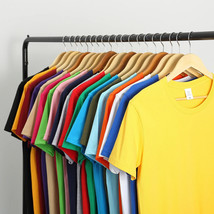 Cotton Men&#39;s T-shirt Short-sleeve Man T shirt Short Sleeve Pure Color Me... - $20.99