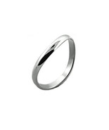 Curved Thumb Finger Silver Tone Stainless Steel Men Unisex 3mm Band Ring - $19.05 CAD