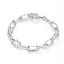 Charm Bracelet Blank Silver Aluminum Link Chain Paperclip Chain 7 5/8&quot; T... - £3.14 GBP