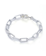 Charm Bracelet Blank Silver Aluminum Link Chain Paperclip Chain 7 5/8&quot; T... - €3,42 EUR