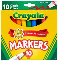 Crayola Broad Line Markers Classic Colors Teachers Kids School Supplies,... - $7.80