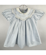 Vintage Girls Dress Feltman Bros Blue Embroidered Lace B Altman - $418.80 MXN