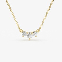 Classic 0.39CT 3-Simulated Diamond Past Present Future Necklace Rose Gold Plated - £55.39 GBP