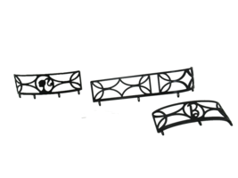 Barbie  Mattel Dream house 2015 black fence railing sections lot 3 - $10.39