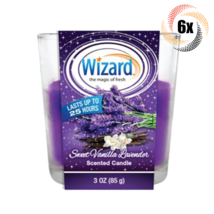 6x Candles Wizard Sweet Vanilla Lavender Scented Candles | 3oz | Burns 25 Hours! - £21.30 GBP
