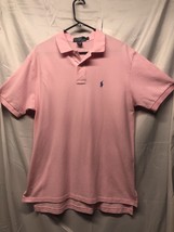 POLO RALPH LAUREN Classic Fit Solid Pink Short Sleeve Polo Shirt Size L - £10.12 GBP