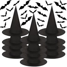 12 Pcs Halloween Decoration Witch Hats, Bulk Hanging Witch Costume Caps Accessor - £15.97 GBP