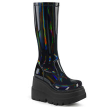 SALE DEMONIA SHA65/BHG Womens Punk Wedge Platform Black Hologram Knee Bo... - €42,47 EUR