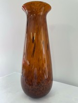 Genuine Murano Glass Vase  Made IN Italy Venice Unique Pieces Amber Color - £413.67 GBP