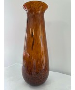 Genuine Murano Glass Vase  Made IN Italy Venice Unique Pieces Amber Color - $705.55 CAD