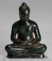 Antique Khmer Style Bronze Meditation Jayavarman VII Statue - 17cm/7&quot; - £242.23 GBP