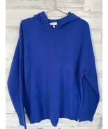 Reiss Hooded Sweater Royal Blue Large Merino Wool Extra Fine Unisex Hoodie - £34.36 GBP