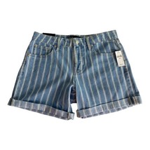 Gap Womens Shorts Adult Size 4/27 Blue Striped Denim Cuffed 5&quot; Inseam NEW - £17.61 GBP