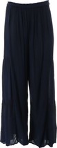 G.I.L.I. Petite Solid Wide Leg Tiered Pants (Dark Navy, Petite XX-Small) A379766 - £23.45 GBP