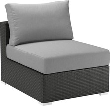 In Canvas Gray, Modway Offers The Sojourn Wicker Rattan Outdoor Patio Sunbrella - £324.71 GBP