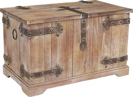 Wooden Trunk Standard Large Victorian Antique Storage Box Wood Trunks Vintage - £88.70 GBP
