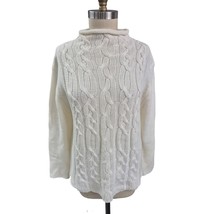 Vtg 80s NWT Carolyn Taylor for by Design Acrylic Cable Knit Cream Sweate... - $43.66