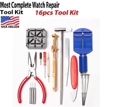 16Pcs Watch Repair Back Opener Kit Tools Band Pin Strap Link Remover Rem... - $13.99