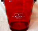 Vintage 1980&#39;s Red Lucite G.H. Mumm &amp; Cie Champagne Ice Bucket Cooler - $49.50