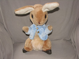 VTG EDEN Peter Rabbit PLUSH Bunny Rabbit 13&quot; Leather Slippers Beatrix Potter - £18.76 GBP