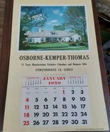 Osborne Kemper Thomas 1959 Sample Wall Calender Cincinnati Gracious Living - $32.52