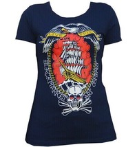Black Market Art Live Free Nautical Ship Skull Pirate Black Tee S-M-L-XL... - $25.95