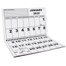 Jumbo Large Print 2025 Wall Calendar 13-months - 17&quot; x 22&quot; Open SHIPS SA... - $19.75