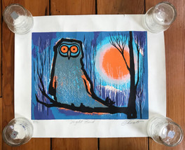 Vtg Owl Painting Print ‘Night Bird’ Choate - $990.00