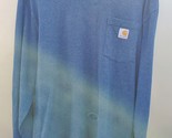 Carhartt Mens Long Sleeve Pocket T-Shirt Med Loose Fit Logo Blue K126 Wo... - £18.20 GBP
