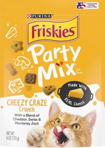 Friskies Party Mix Cheezy Craze Crunch with a Blend of Cheddar, Swiss and Monter - £13.94 GBP