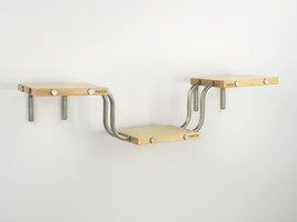 Floating wall shelf, 3 modular wooden shelves, wall bookcase - BCN-MODULAR  - £602.34 GBP+