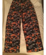Size 8 Skull sleepwear pajamas pants skeleton lounge black orange  - £10.84 GBP