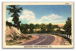Generic Scenic Greetings Highway Plainfield Illinois IL LInen Postcard O20 - £3.06 GBP