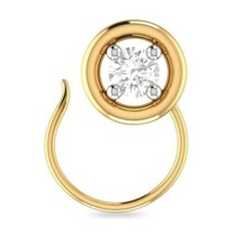 14k Plaqué Or Rond Lab-Created Moissanite Cercle Solitaire Nez Broche Bague - £37.33 GBP