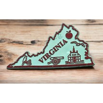 Virginia State Outline Refrigerator Magnet Capitol Cardinal Cannon Pawpaw - $10.49