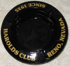 Harolds Club-Reno NV- Black Glass Ashtray Casino Advertising-60&#39;s-70&#39;s - £7.83 GBP