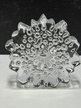 Willy Johannsson Hadeland Glass Norway Crystal Candle Holder Snowflake Bubble - £29.55 GBP