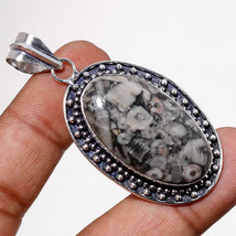 Black Fossil Coral Gemstone Handmade Fashion Pendant Jewelry 2.20&quot; SA 9858 - £4.14 GBP
